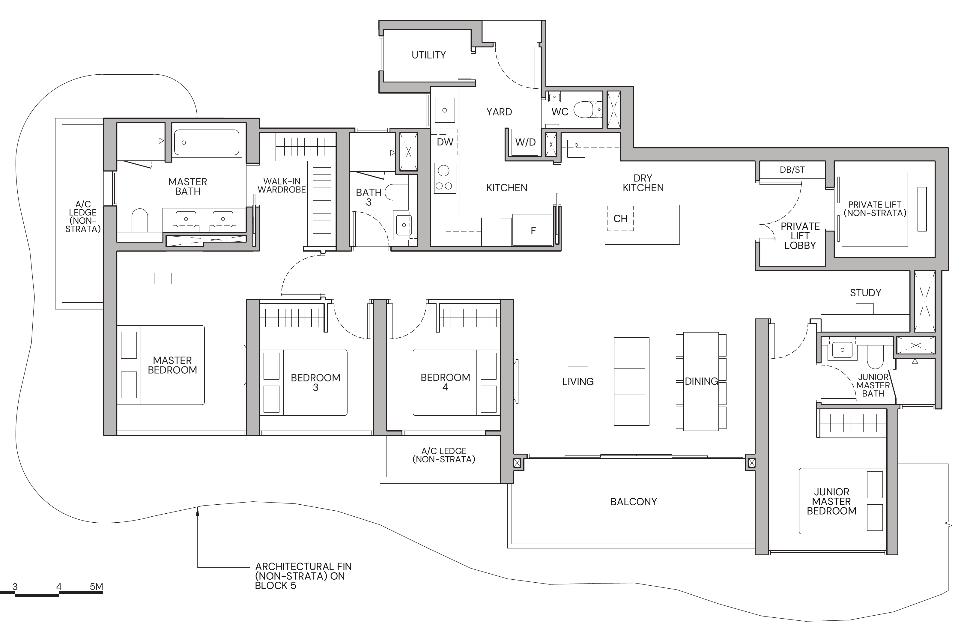 Zyon Grand DS2s floor plan, 4 bedrooms + study