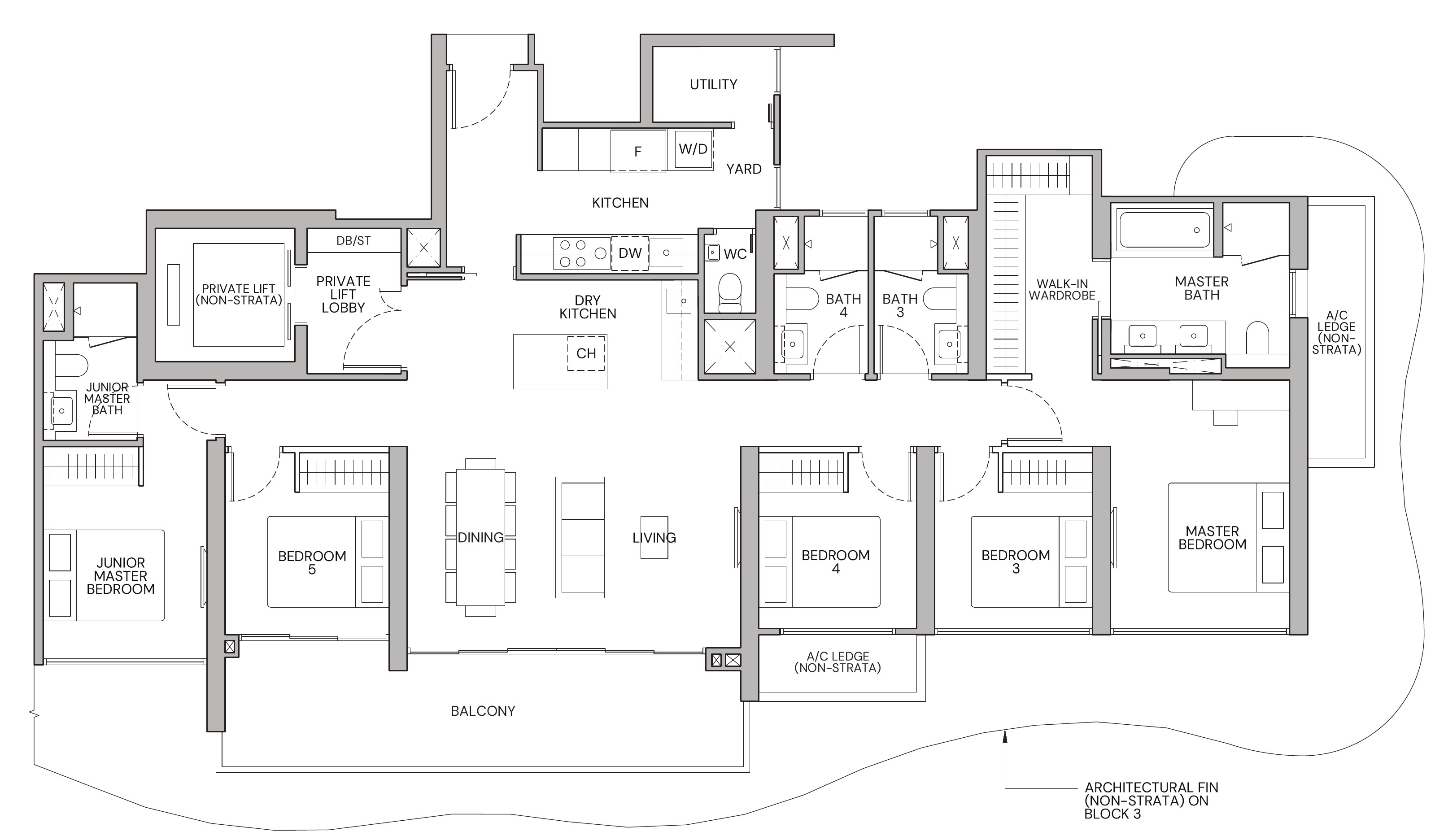 Zyon Grand ES1 floor plan, 5 bedrooms